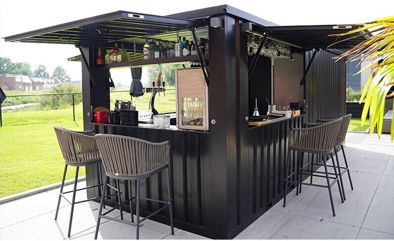 Conteneur Bar Extérieur Amovible 8 x 2 mètres